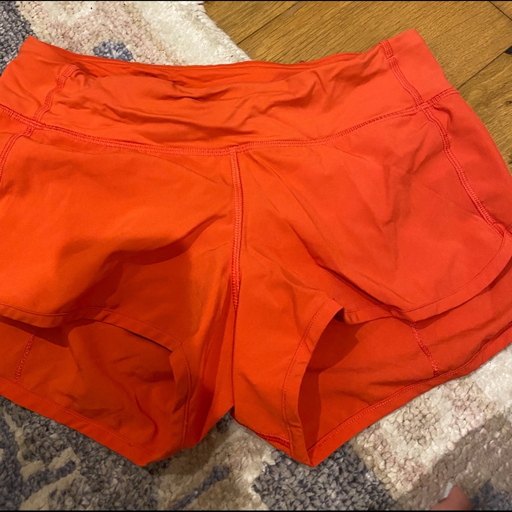 Red lululemon shorts